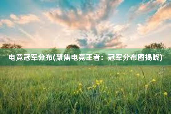 电竞冠军分布(聚焦电竞王者：冠军分布图揭晓)