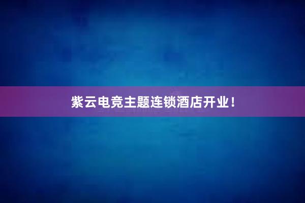 紫云电竞主题连锁酒店开业！